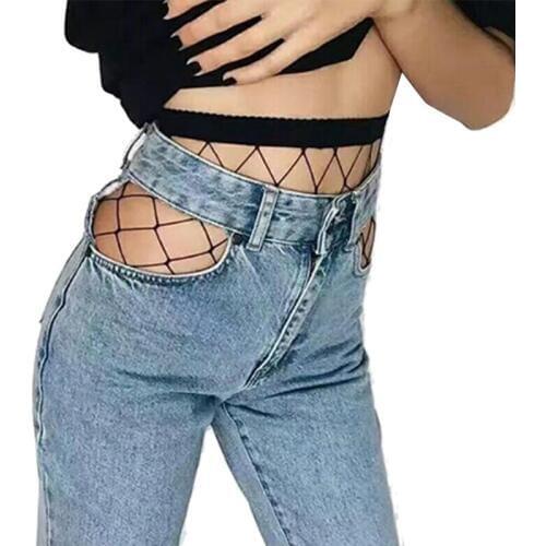 Sexy Fishnet Tights Women Fashion Net Pantyhose Mesh Nylon High Waist Black Tights Grid women Stocking Lingerie Hosiery X3