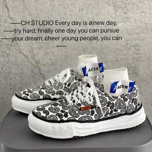 Net red popular canvas shoes thick soled shoes mens shoes original design fashionable shoes