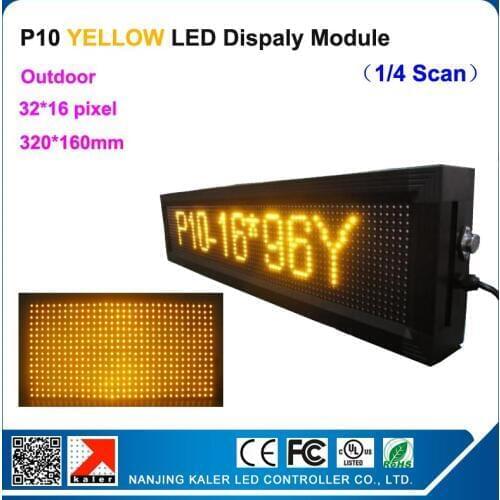 25x105cm led sign p10 yellow color led display 9.8'x 41'' p10 yellow led sign outdoor more bright
