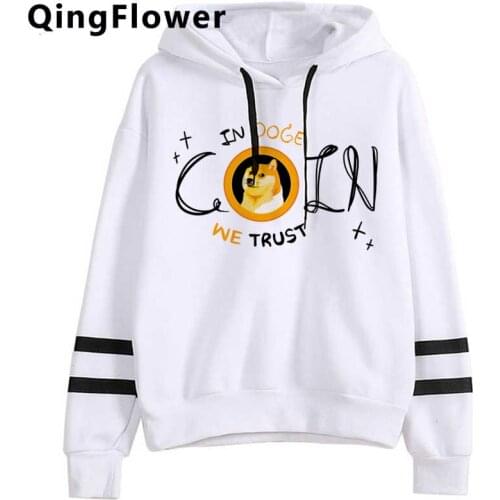 Dogecoin to the Moon hoodies male Ulzzang graphic 2021 y2k aesthetic men clothing Korea
