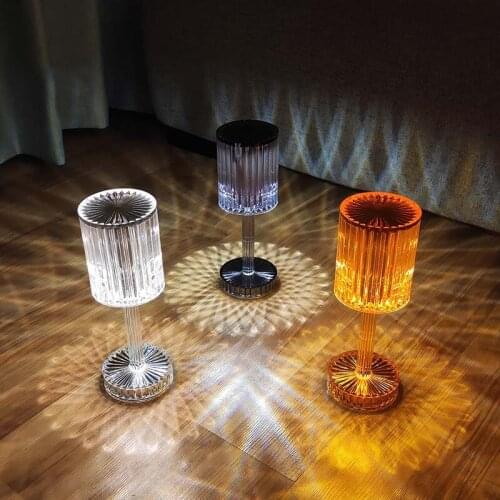 USB Diamond Table Lamp Acrylic Decoration Light 3 colors for Bar Bedroom Bedside Coffee Crystal LED Desk Lamps Gift Night Lights