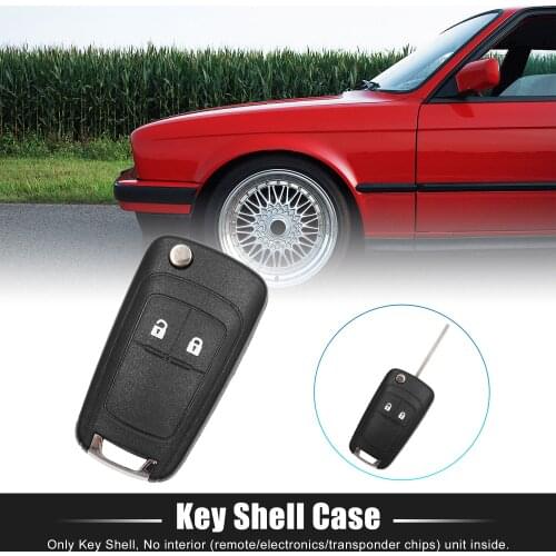 Uxcell 2 Buttons Flip Fob Folding Uncut Remote Key Case Shell Replacement for Chevrolet Cruze