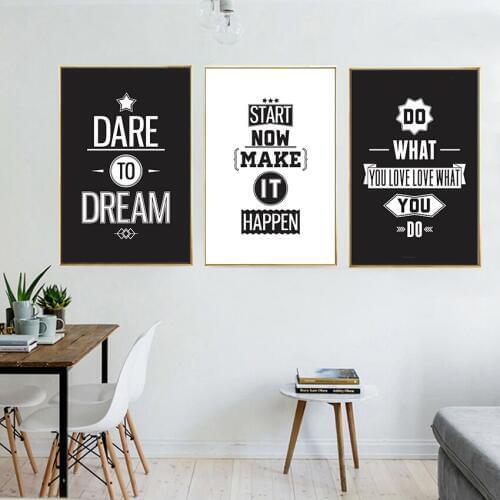 Your Future Depends On Today !Abstract Black And White Motivational Quotes Art Canvas Painting Wall Picture Posters And Prints