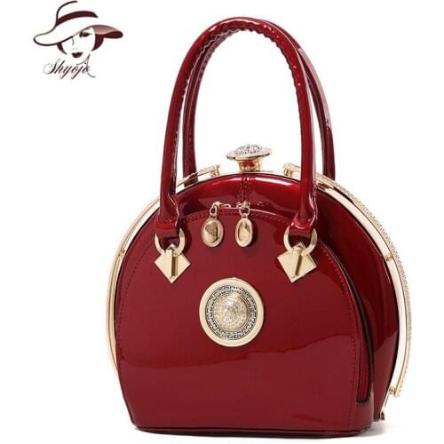 2021 patent leather Vintage Women Wedding Bag Ladies Classic Princess Totes Shell Day Clutch Party Purse large capacity Handbags
