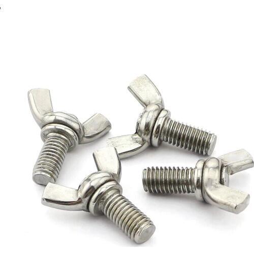 10pcs/lot M3 M4 M5 M6 M8 M10 DIN316 Hand Tighten Screws Butterfly Bolt Wing Thumb Screw Claw A2-70 Stainless Steel HW175