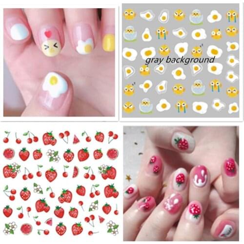 3d nail sticker Newest CA series 529 530 531 strawberry design nail decals DIY decoration wraps