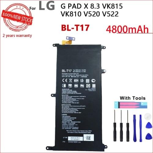 100% Original 4800mAh BL-T17 BLT17 Phone Battery For LG G PAD X 8.3 VK815 VK810 V520 V522 Phone High quality Battery With Tools