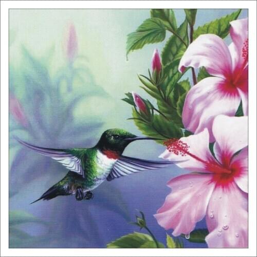 5D Animals Diamond Painting Full Diamond Hummingbird & Flower Cross Stitch Landscape Furniture Diamond Painting Kit T221