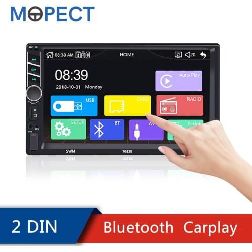2 Din Car radio For Apple Iphone CarPlay android auto Bluetooth 7" Touch Screen HD MP5 Video Player Aux Stereo Multimedia Audio