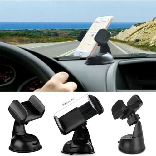 2 In 1 Car Stand Base Suction Cup Bracket Silicon Anti-slip 360 Car Dashboard Phone Holder Universal Windscreen Mount Holder