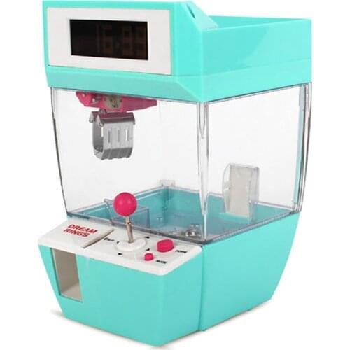 Catcher Alarm Clock Coin Operated Toy Machine Crane Machine Candy Doll Grabber Claw Arcade Games Automatic Mini Vending Kit Kids