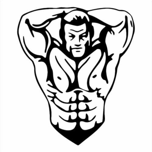 Black/Silver Bodybuilding Car Sticker Fitness Practice Gym Sports Motorcycle Removable Car Rear window CL466