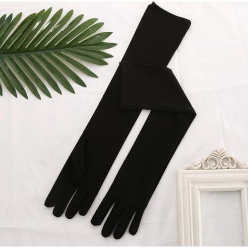 Black Cheap Spandex Bride Gloves of Wedding Accessories Long Gants Mariage Prom Party Purple Gloves S204