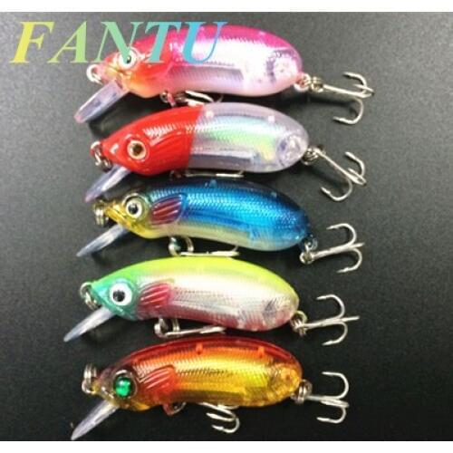 FANTU 2017 New Hard Lure 7.5g/5cm Artificial Crarp Hard Bait Joey Fishing Tackles 8# Treble Hook Minnow Bait 5PCS