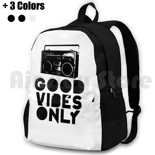 Good Vibes Only Boombox Outdoor Hiking Backpack Riding Climbing Sports Bag Good Vibes Only Retro Boombox Music Hip Hop Urban