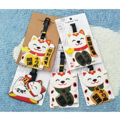 IVYYE Lucky Cat Anime Travel Accessories Luggage Tag Suitcase ID Address Portable Tags Holder Baggage Labels New