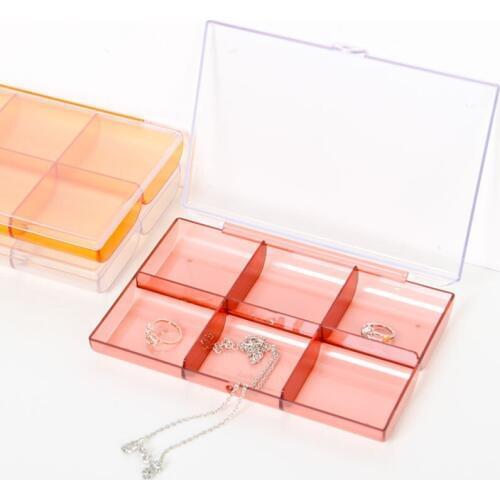 6 Slots Colorful Portable Jewelry Tools Storage Box Container Ring Electronic Parts Screw Boxes DIY Beads Organizer Plastic Box