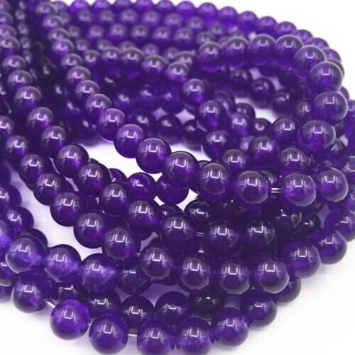 Natural Stone Round Beads for Jewelry Making Purple Amethysts DIY Bracelet Necklace Jades Chalcedony Jaspers 6-12mm 15inch A208