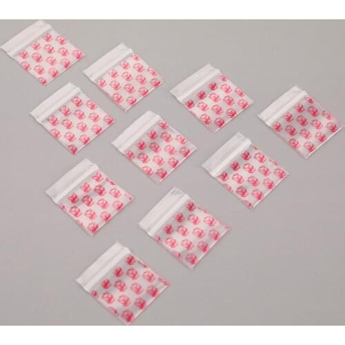 New 100Pcs Mini Zip lock Bags Zipper Bag Ziplock Bag Plastic Packaging Bags Ziplock Pill Packaging Pouches