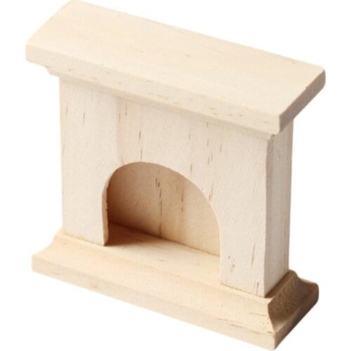 Mini Natural Wood Fireplace Photograph Model Creative Adornment Miniature House Accessories