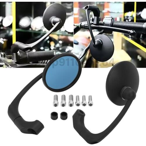 Motorcycle Universial 2Pcs/Pair Black Rearview Mirror Scooter E-Bike Rear View Mirrors Vision Side Back Convex Mirror 8mm 10mm