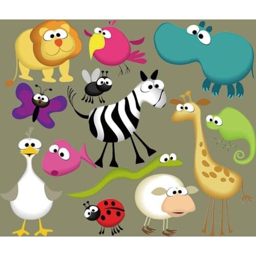 Animal Patches On Clothes Cartoon Animal Set Thermal Stickers Heat Transfer Iron On For Children T-shirt Dresses Baby Patches