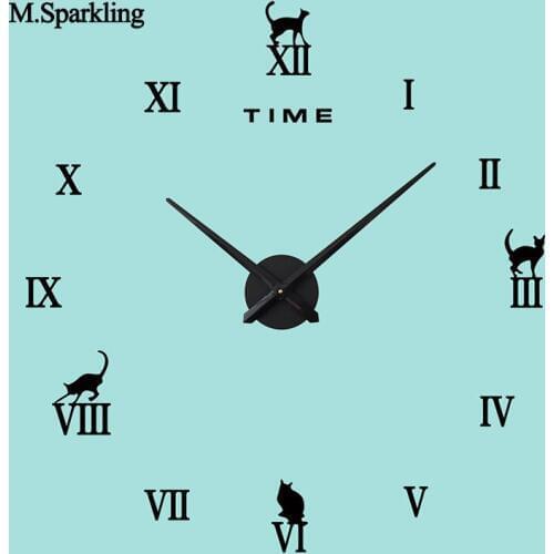 Living room wall clock acrylic animal design bedroom clock DIY digital large wall clock for home unique gifts