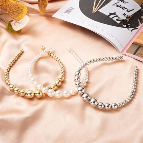 12 Style Simulation Pearl Hairbands Women Hair Accessories Korean Handmade Bow Flower Hoops Headband Wedding Ornaments