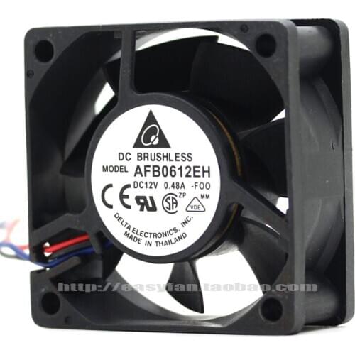 Detla Electronics AFB0612EH F00 DC 12V 0.48A 60x60x25mm Server Cooling Fan