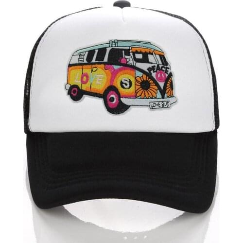 Peace Love Bus Summer Baseball Caps Men Women Cotton Mens Snapback Cap Adjustable Design Hip Hop Gorra Hombre SWANOWING