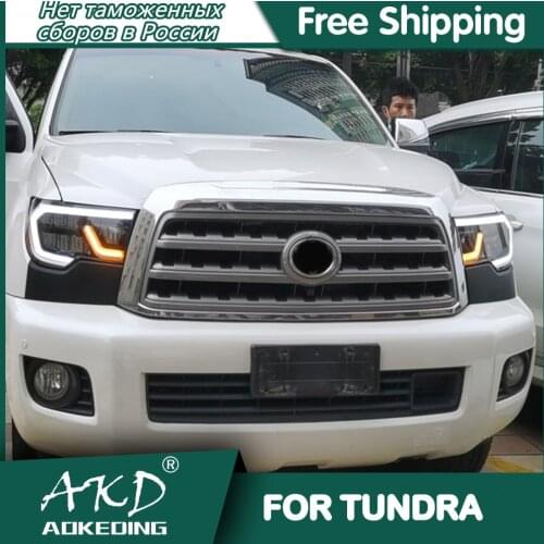 For Car Toyota Tundra 2007-2013 Headlights DRL Day Running Light LED Bi Xenon Bulb Fog Lights Car Accessory Head Lamp