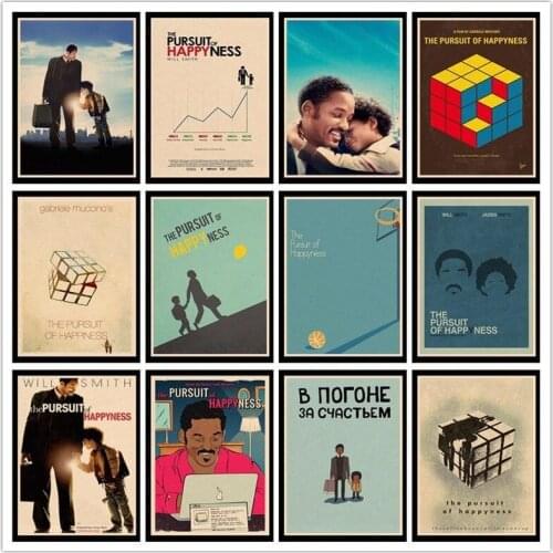 Perfect JL The Pursuit of Happyness retro posters kraft wall paper High Quality Painting For Home Decor wall stickers HBB17