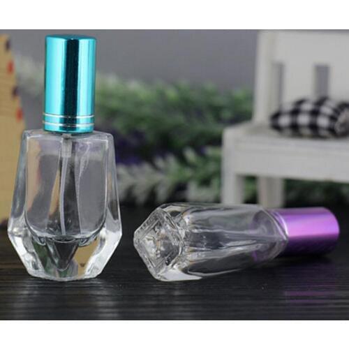 Wholesale 10ml Empty Clear Cosmetic Perfume Glass Spray Bottle Refillable Aluminum Atomizer Bottles