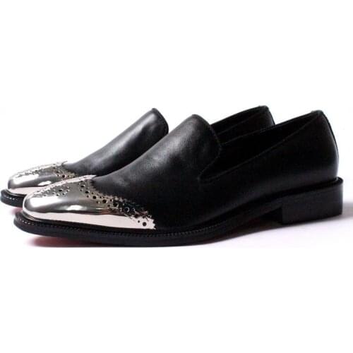 Handmade Metal Carved Men Shoes Square toes Top grade Dress Mens shoes Genuine Leather Business Shoes for men Big size 47