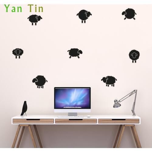 16pcs/set Removable Cartoon Animal Sheep Shape Wall Stickers For Kids Rooms nursery Wall Decals Boy Girls Gift DIY PVC Art Mural