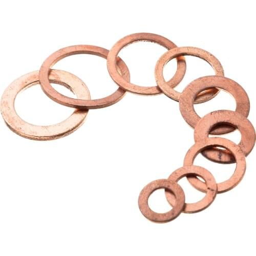 200Pcs M5 M6 M8 M10 M12 M14 Copper Sealing Washer For Boat Crush Washer Flat Seal Ring Fitting