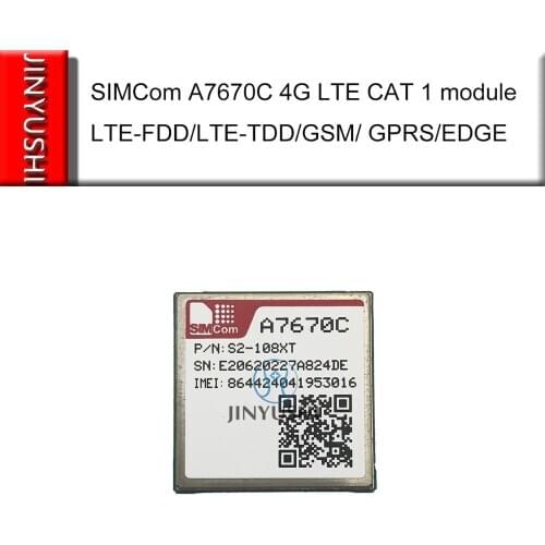 SIMCom A7670C A7670E LGA 4G LTE CAT 1 module LTE-FDD/LTE-TDD/GSM/ GPRS/EDGE B1/B2/B3/B4/B5/B7/B8/B20/B28/B66/B34/B38/B39/B40/B41
