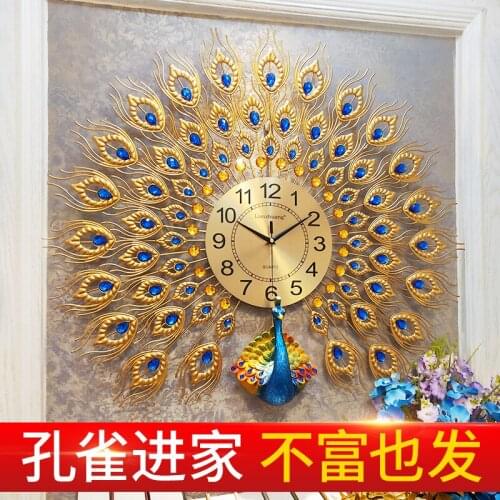 Modern Wall Clock Nordic Design Peacock Wall Clock Living Room Simple Silent Quartz Clock Decoracion Para El Hogar Home Decor
