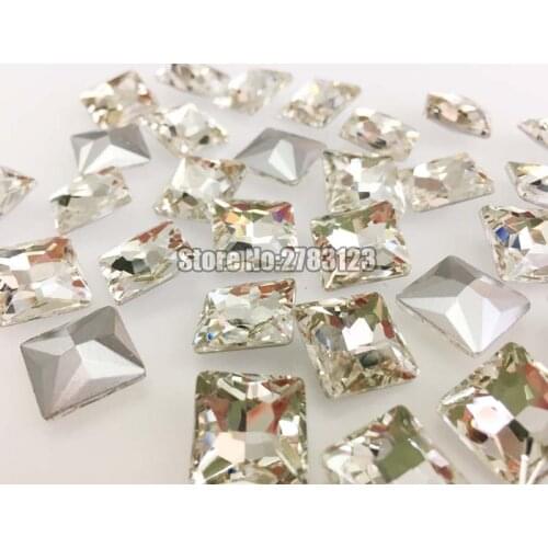 White Square shape pointback loose rhinestones,nail airt Mobile decoration DIY Clothing accessories 50pcs/pack
