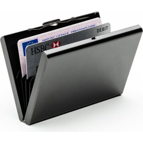 Stainless Steel ID Credit Card Holder Case Organizer Slim RFID Blocking Anti-scan Wallet