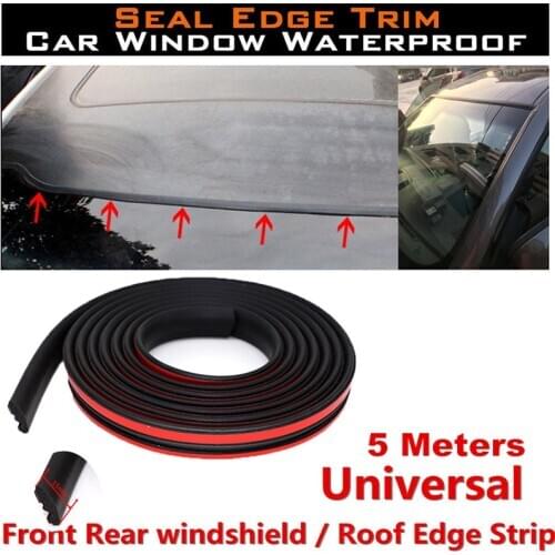 Universal 5m Rubber Seal for Car Front Rear Windshield Sunroof Waterproof Dustproof Edge Strip Trim