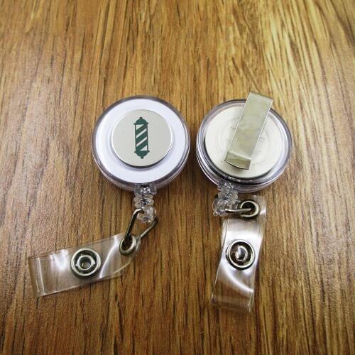 Barber Pole ID Badge Reel for Docter Nurse Teacher Student retractable recoil id badge holder work fun
