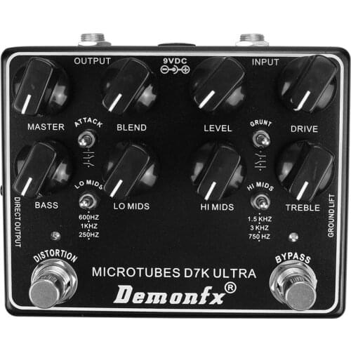 DemonFX High quality Microtubes D7K Ultra V2 Bass Preamp Pedal