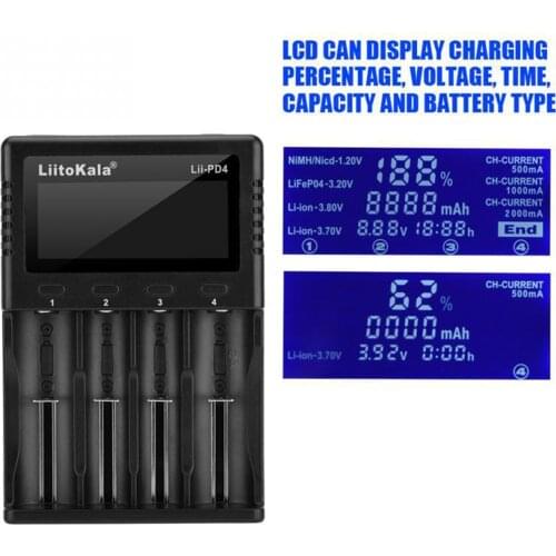 Liitokala Lii-S6 Lii-pd4 Lii-S8 Lcd 3.7v 18650 18350 18500 21700 20700b 20700 14500 26650 Aa Nimh Lithium-battery Charger