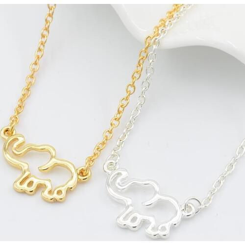Fashion Personality Lucky Hollow Out Elephant Choker Necklace Womens Pendant Jewelry Gifts
