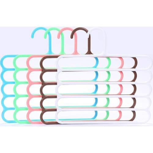 5 Layers Pants Hangers Holders Trousers Hanger Storage Rack Clothes Hanger Space Saver Wardrobe Non Slip Closet Organizer