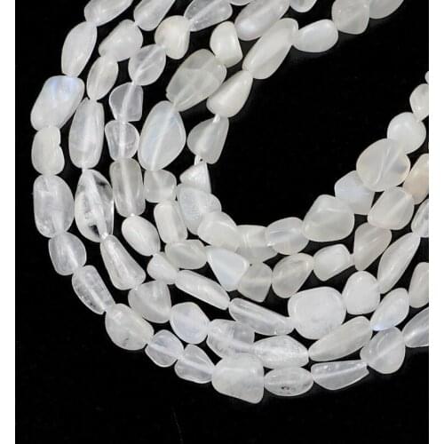 HGKLBB 4~7mm Natural Irregular White Moonstone Beads Loose Spacer Chips Beads For Jewelry Making DIY Bracelets Necklace 15inches
