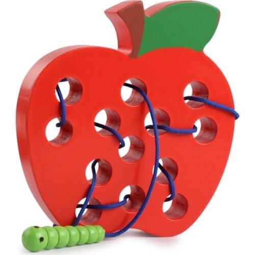 Childrens Wooden Puzzle Fun Toy Strawberry Pineapple Bug Eat Fruit Puzzle Game Early Education Toy Gift