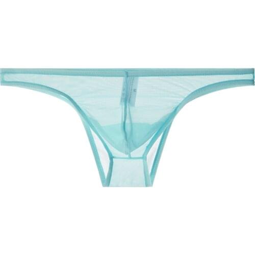 Mens Sexy See-through Briefs Mesh Sheer Pouch Stretchy Seamless Panties Transparent Breathable Perspectivity Thongs Underwear