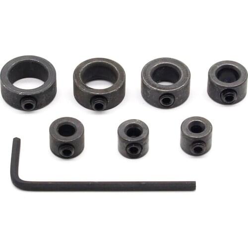 Hot Sell 7Pcs/Lot 3-12mm Drill Bit Depth Stop Collar Ring Positioner Spacing Ring Locator Woodworking Drill Bit Hex Wrench